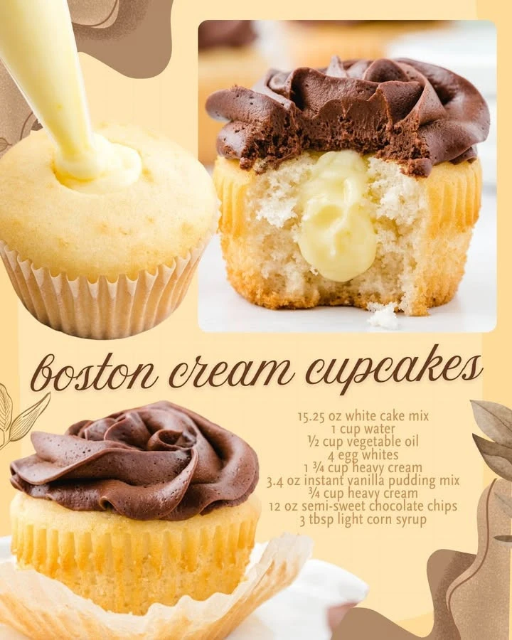 Boston Cream Cupcakes