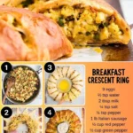 Breakfast Crescent Ring filled with eggs, cheese, and ham, baked to golden perfection.