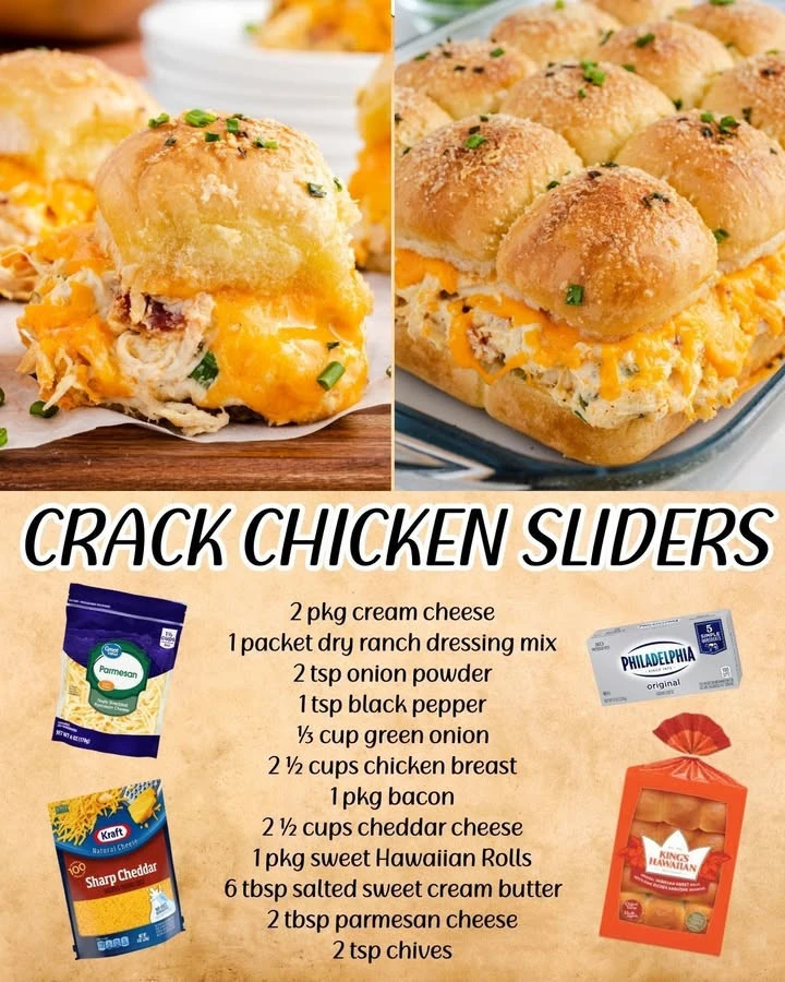 Delicious Crack Chicken Sliders served on a platter with toppings