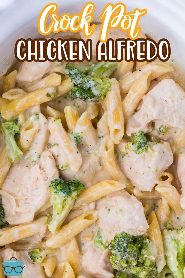 Crock Pot Chicken Alfredo with Broccoli in a creamy sauce