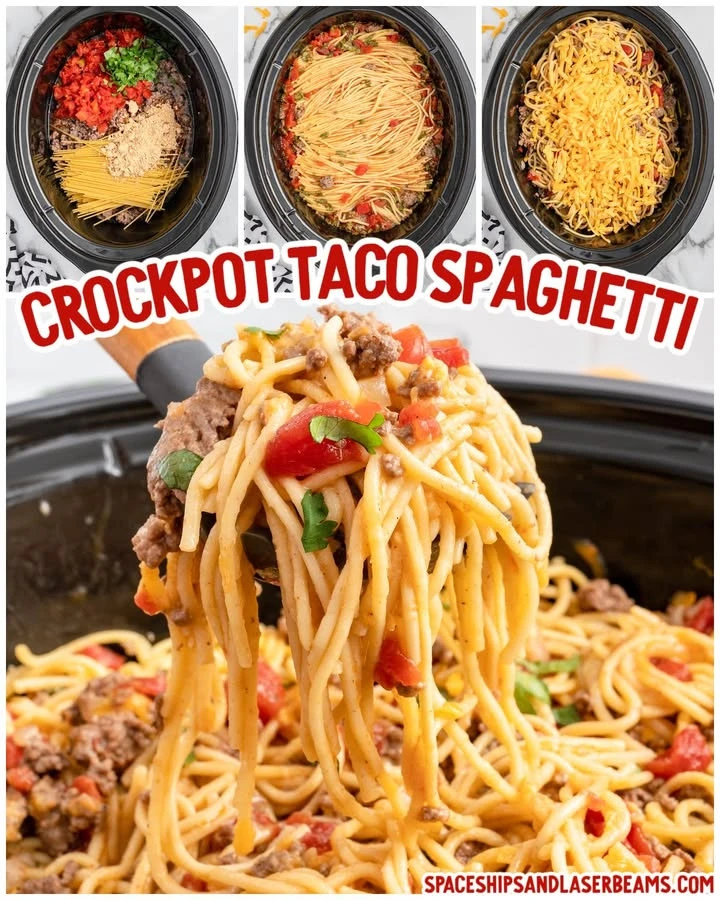 Crockpot Taco Spaghetti