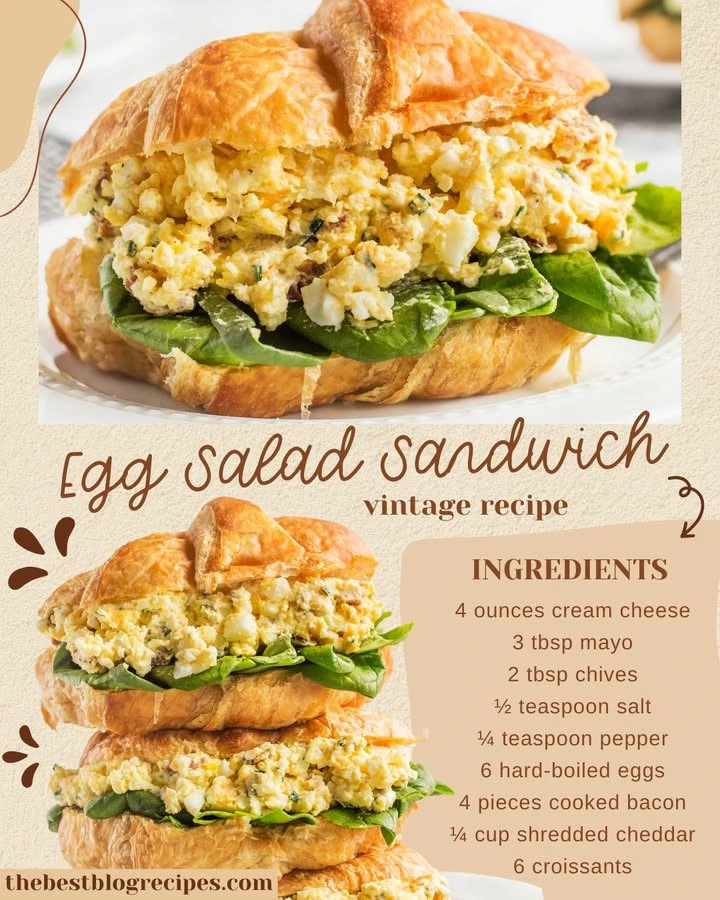 Delicious egg salad sandwich with bacon and cheddar on a plate