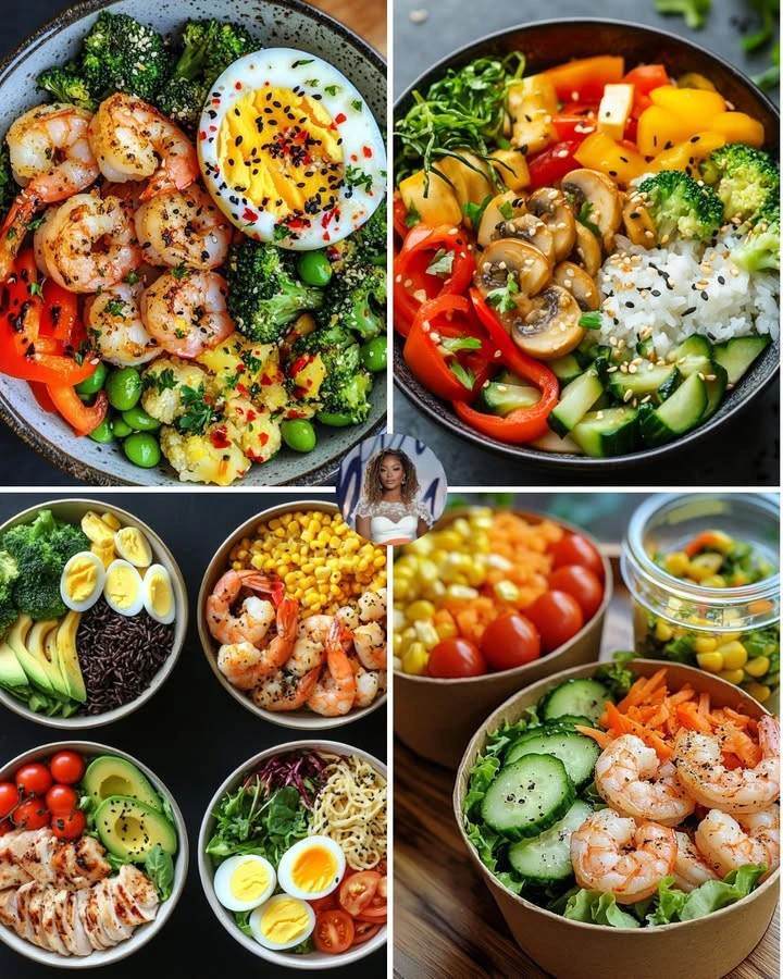 Delicious Garlic Lemon Shrimp served with Roasted Cauliflower in a bowl