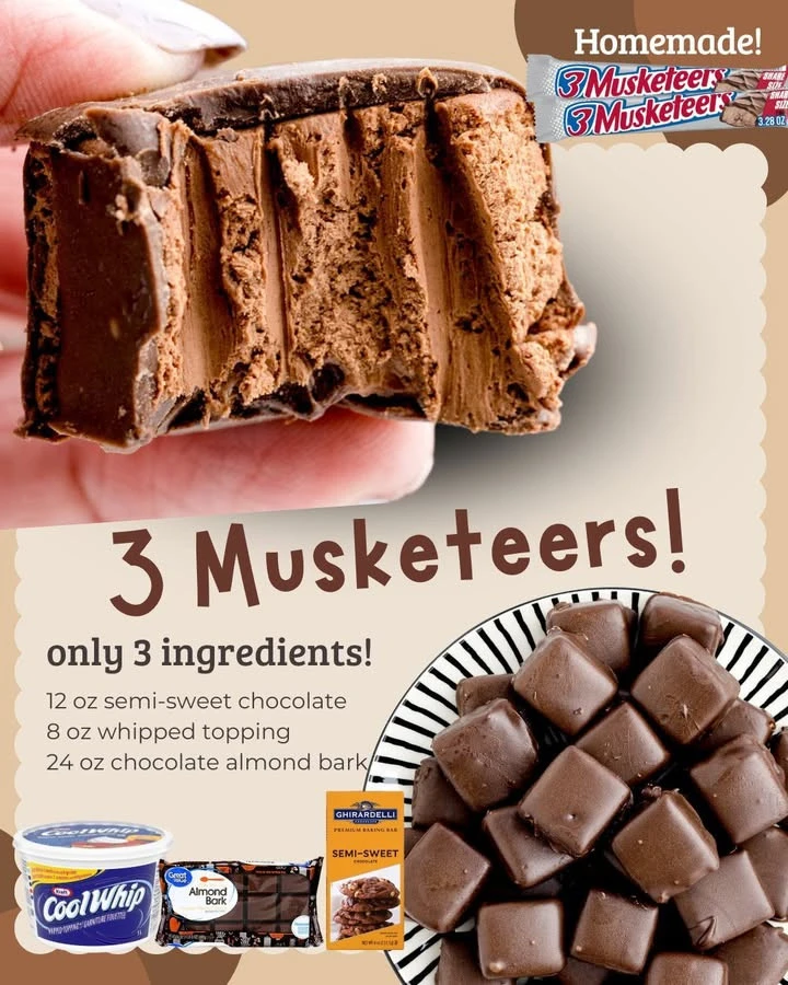 Homemade 3 Musketeers Bars