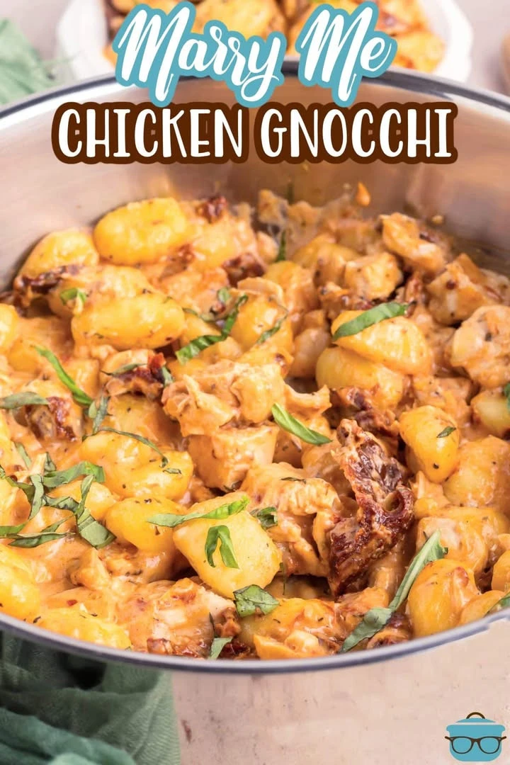 Delicious Marry Me Chicken Gnocchi served in a bowl with fresh herbs
