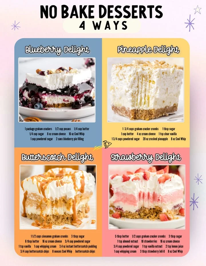 No Bake Dessert - Four Ways