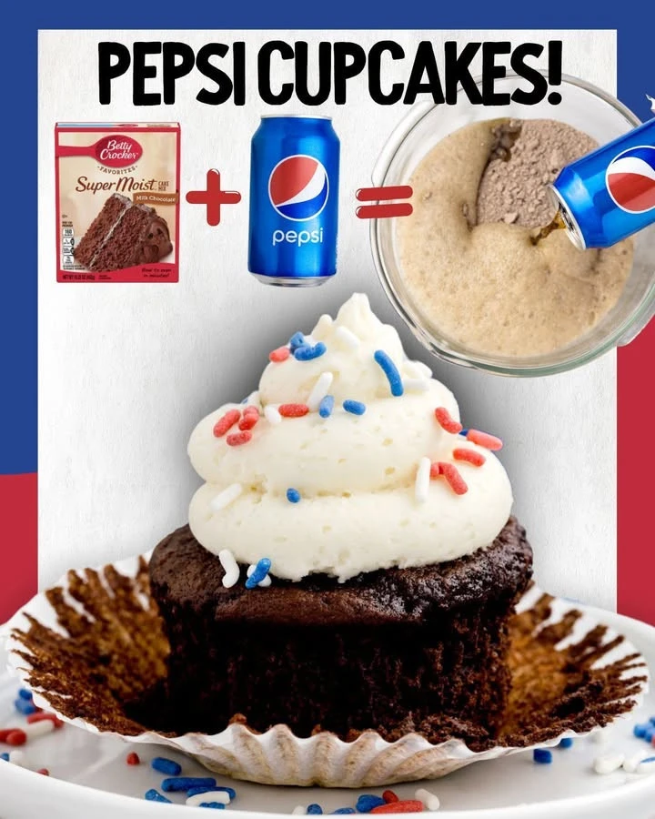 Delicious Pepsi Cupcakes with a fizzy flavor twist