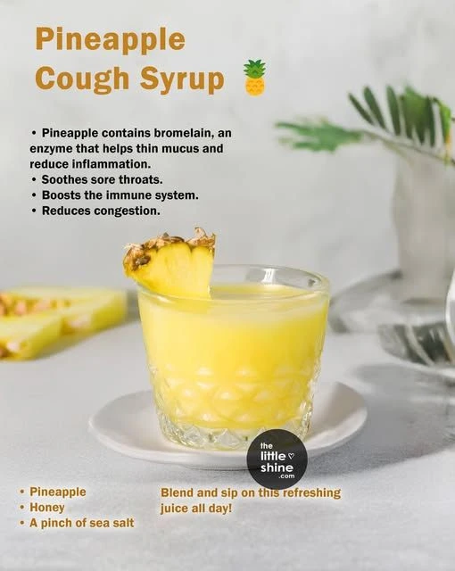 Homemade pineapple cough remedy for soothing cough relief