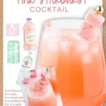 Pink Starburst Cocktail in a glass garnished with fruit