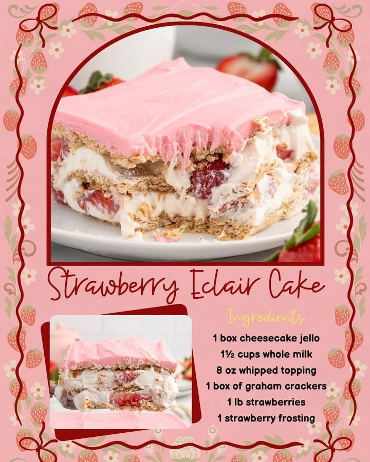 Strawberry Eclair Cake