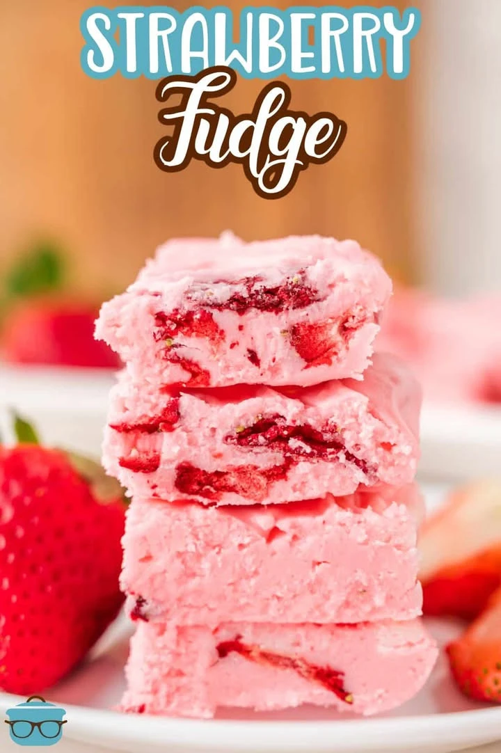 Delicious homemade strawberry fudge dessert on a plate