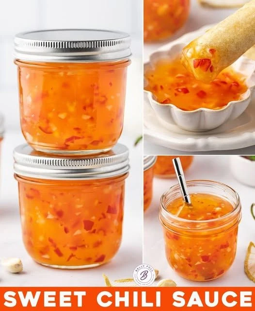 Bowl of flavorful Sweet Chili Sauce with fresh ingredients