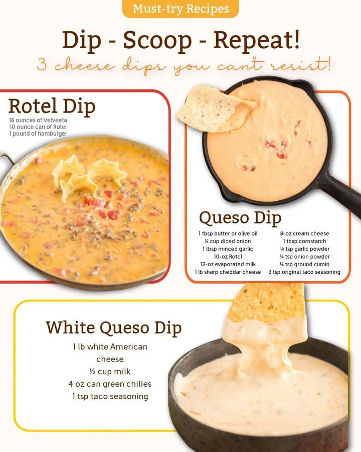 Three delicious cheese dips served in bowls, perfect for parties and gatherings.