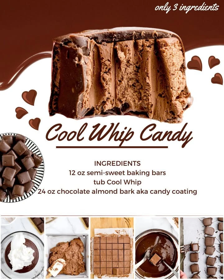 Delicious 3 ingredient Cool Whip Candy ready to enjoy