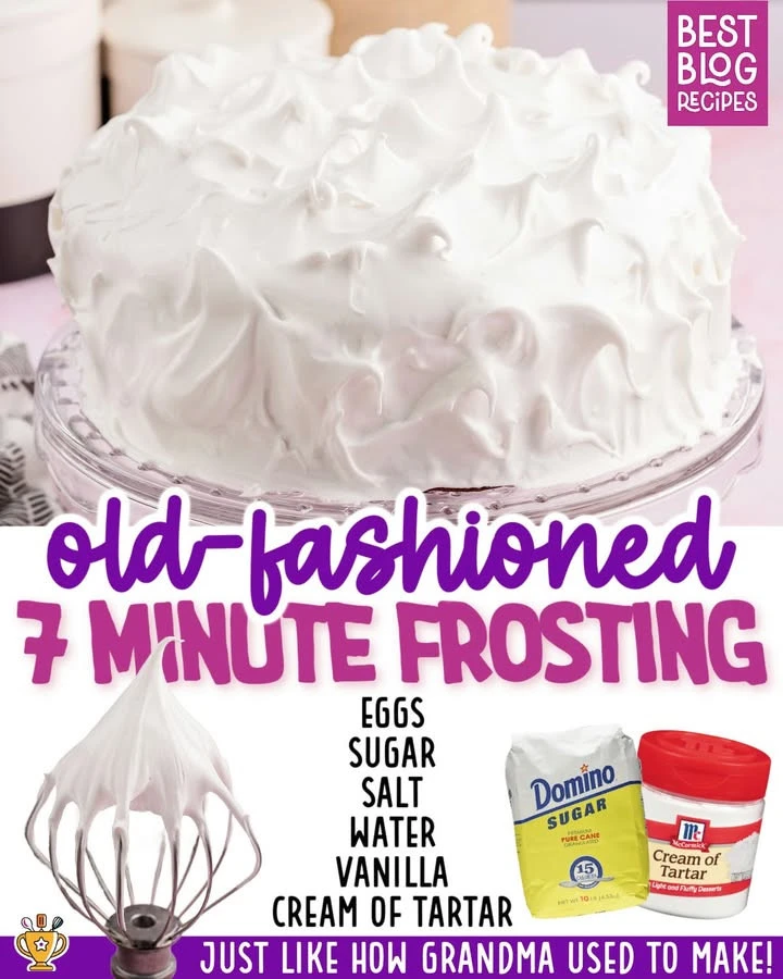Delicious 7-minute frosting on a beautifully decorated cake