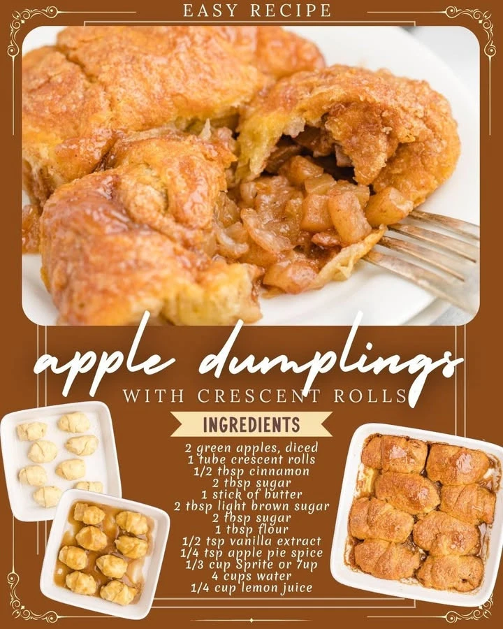 Delicious Apple Crescent Dumplings with flaky pastry and sweet apple filling