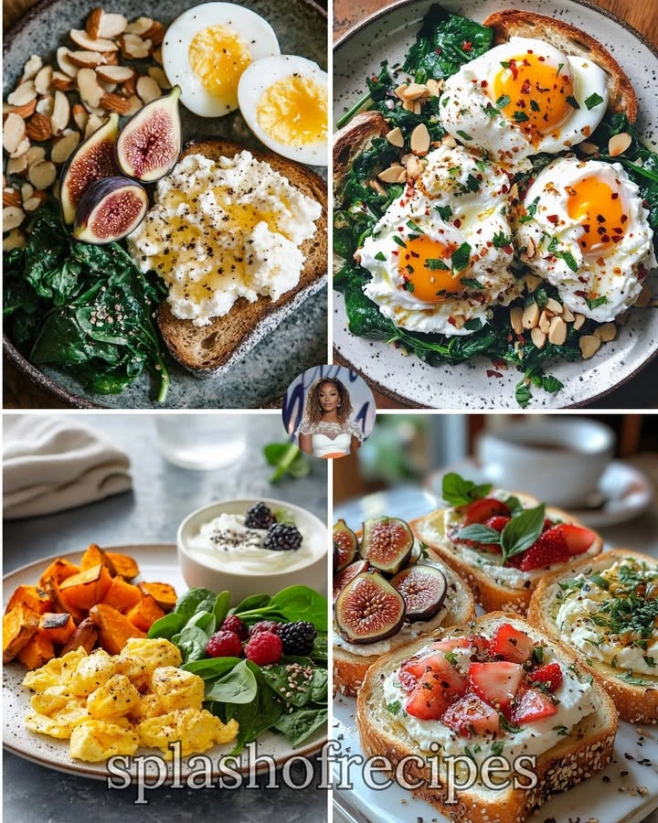 A balanced breakfast with fruits, grains, and protein for a healthy start.