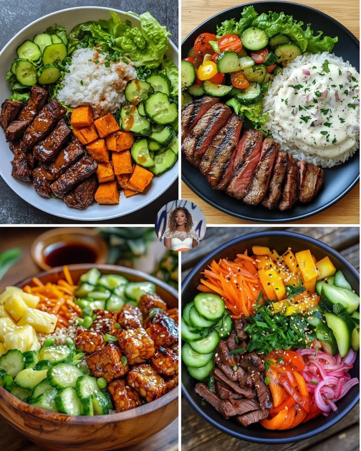 BBQ beef strips served with roasted sweet potatoes on a plate