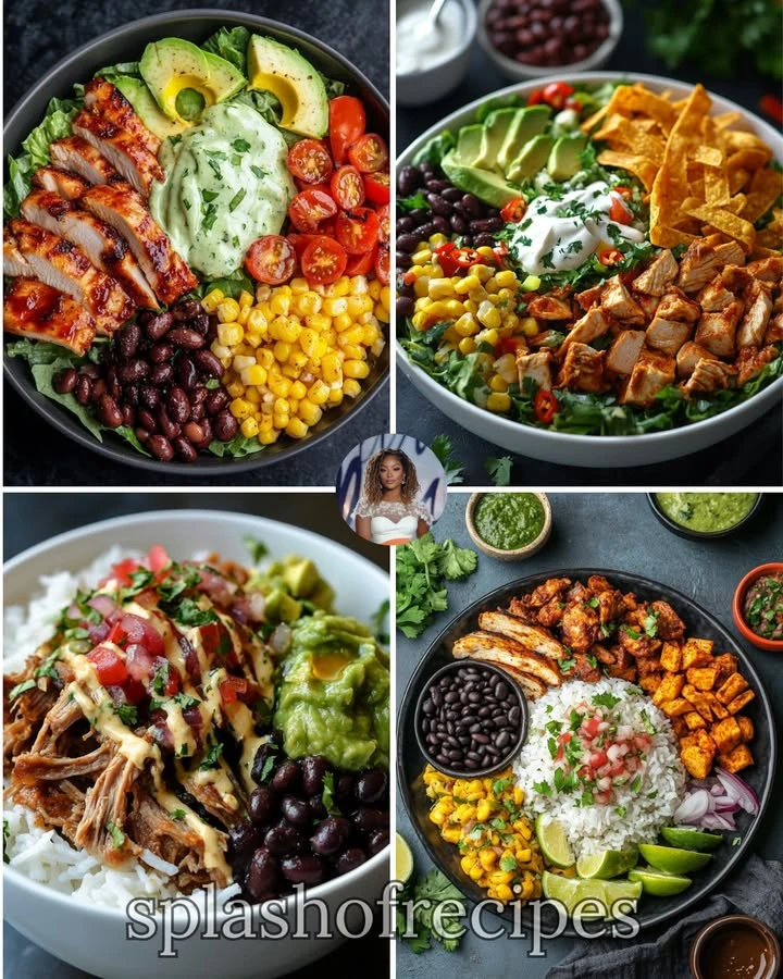 BBQ glazed turkey bowl with roasted corn and fresh ingredients