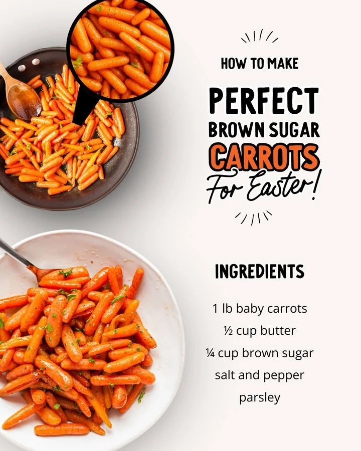 Delicious brown sugar glazed carrots served as a side dish