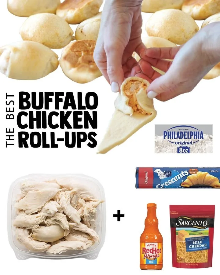 Buffalo Chicken Roll-Ups served with dipping sauce on a plate