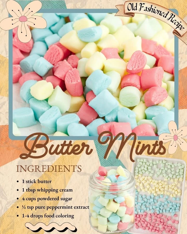 Delicious butter mints in an elegant dish, perfect for events and treats.