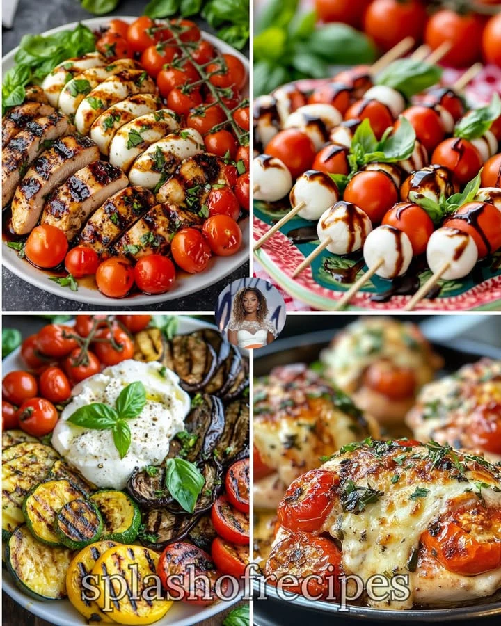Delicious Caprese Chicken Salad with chicken, tomatoes, mozzarella, and basil