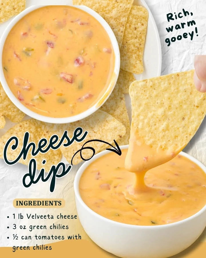 Creamy cheese dip served in a bowl with chips and veggies for dipping