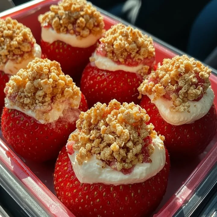 Cheesecake stuffed crunch berries for a delicious dessert treat
