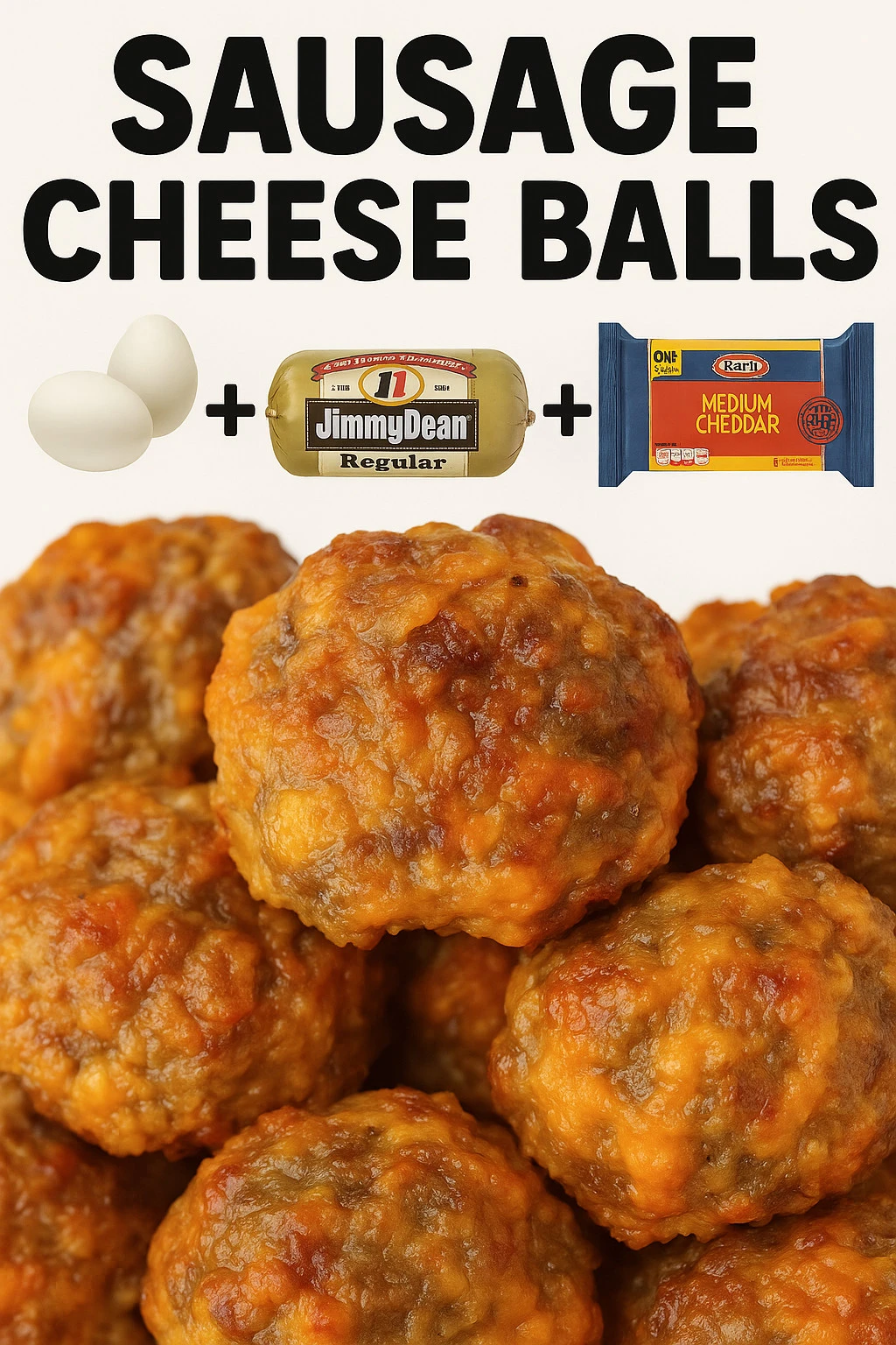 Delicious cheesy sausage balls baked to perfection for a savory snack.