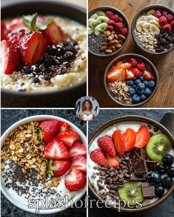 Delicious chia pudding topped with fresh fruits and nuts in a jar