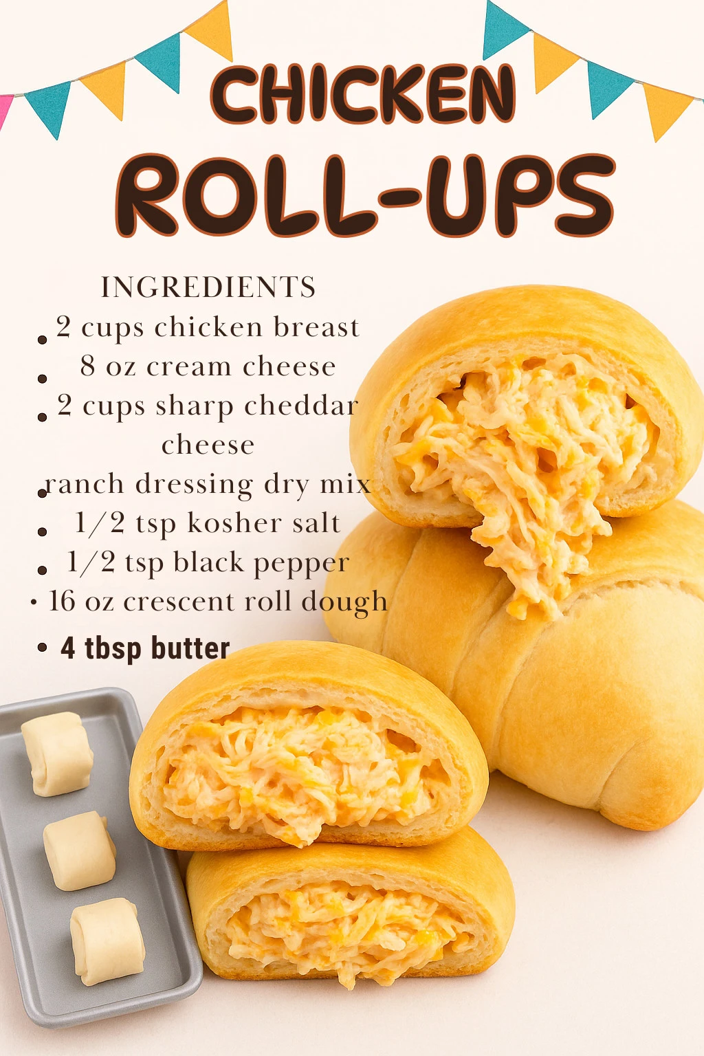 Delicious Chicken Roll-Ups with fresh ingredients and creamy filling