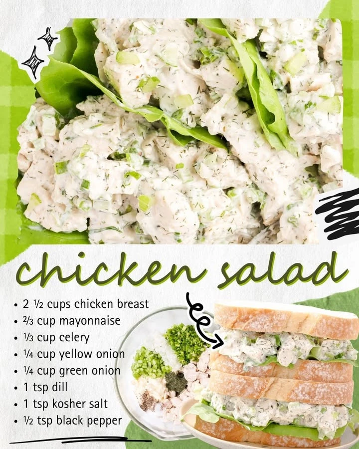 A bowl of fresh chicken salad with colorful vegetables and dressing