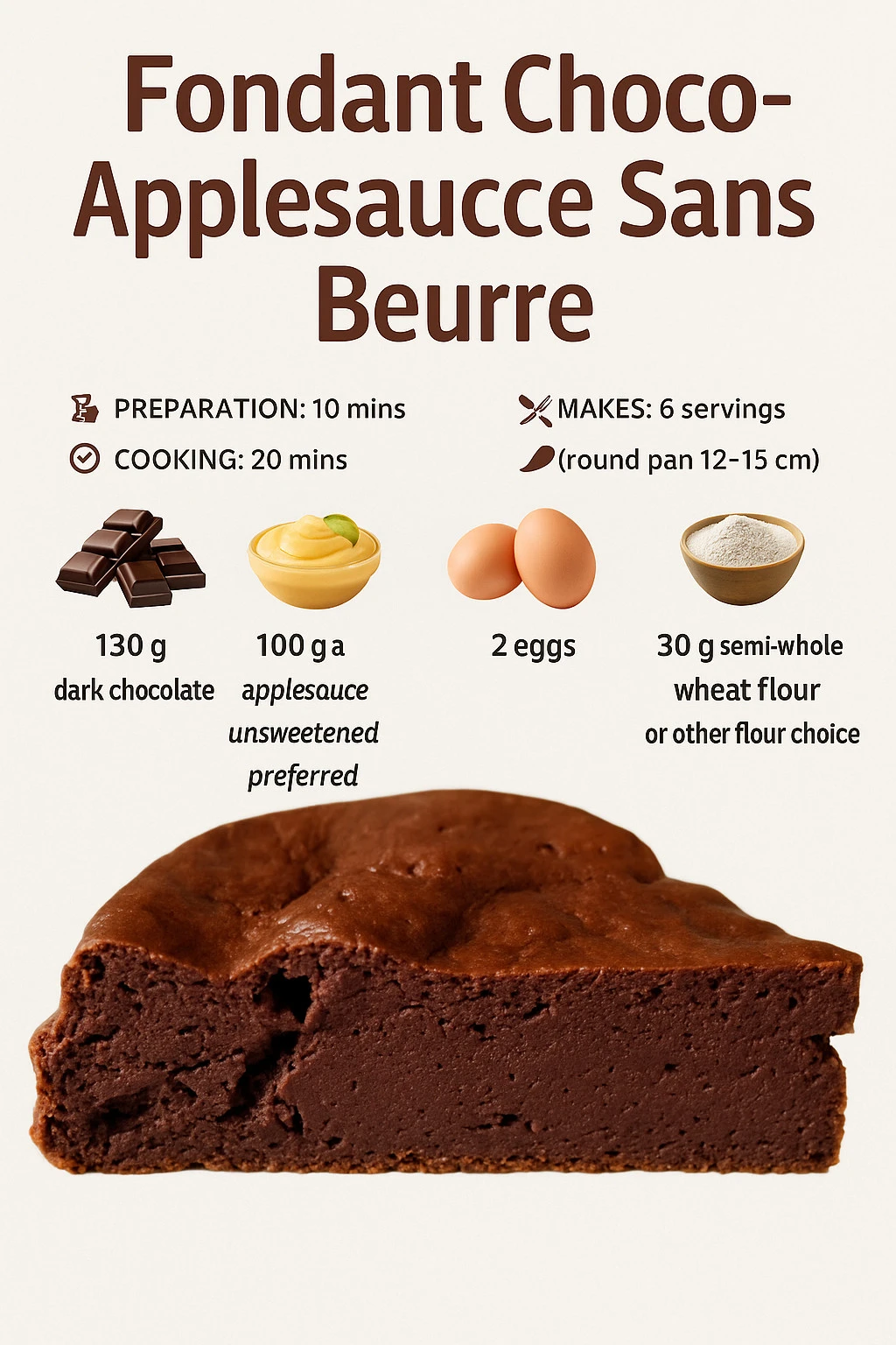 Chocolate compote fondant dessert recipe without butter