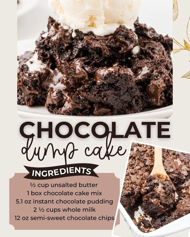 Delicious slice of Chocolate Dump Cake topped with whipped cream and chocolate shavings