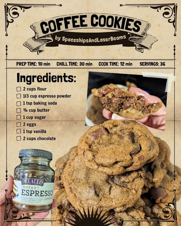 Delicious coffee cookies with a rich coffee flavor