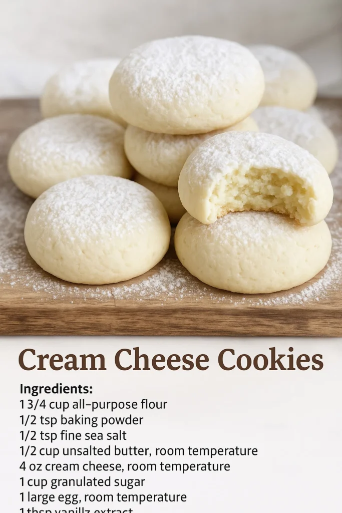 Plate of delicious Cream Cheese Cookies with a soft texture and creamy flavor