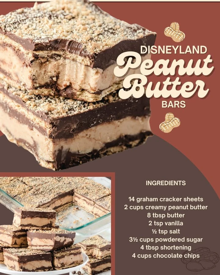 Delicious Disneyland peanut butter squares with a rich, creamy texture.
