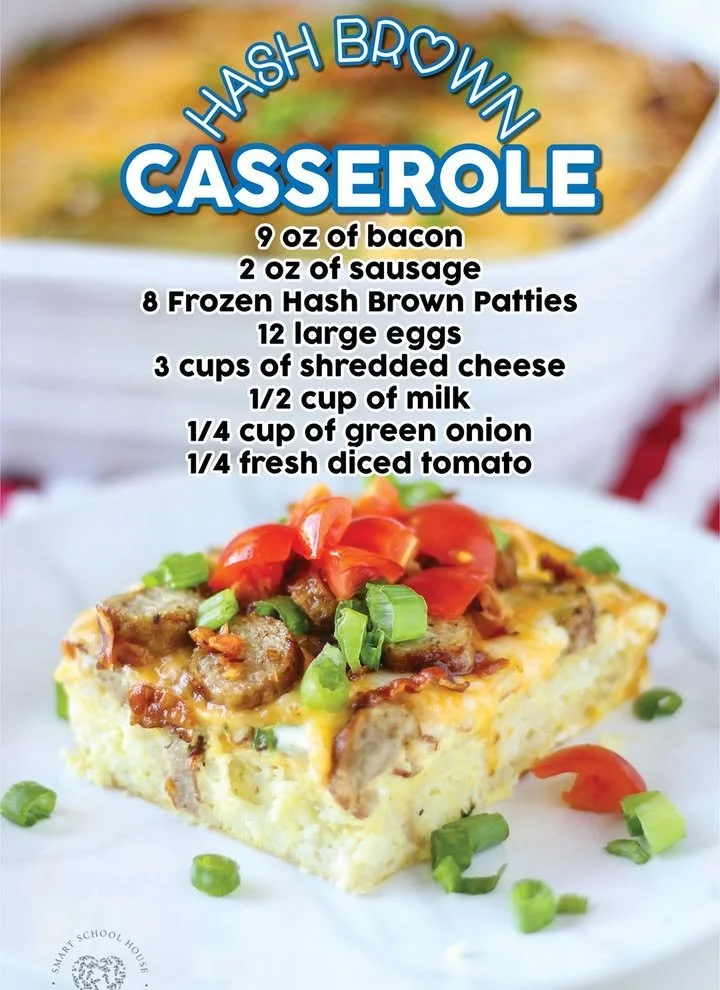 Easy breakfast casserole with eggs, cheese, and vegetables baked to perfection
