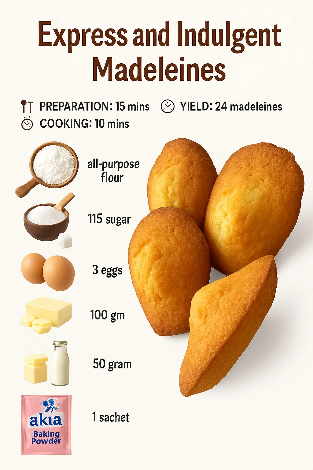 Delicious gourmet madeleines served on a elegant plate