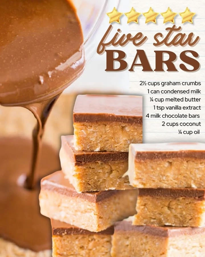Delicious Five Star Bars showcasing gourmet ingredients and rich flavors.