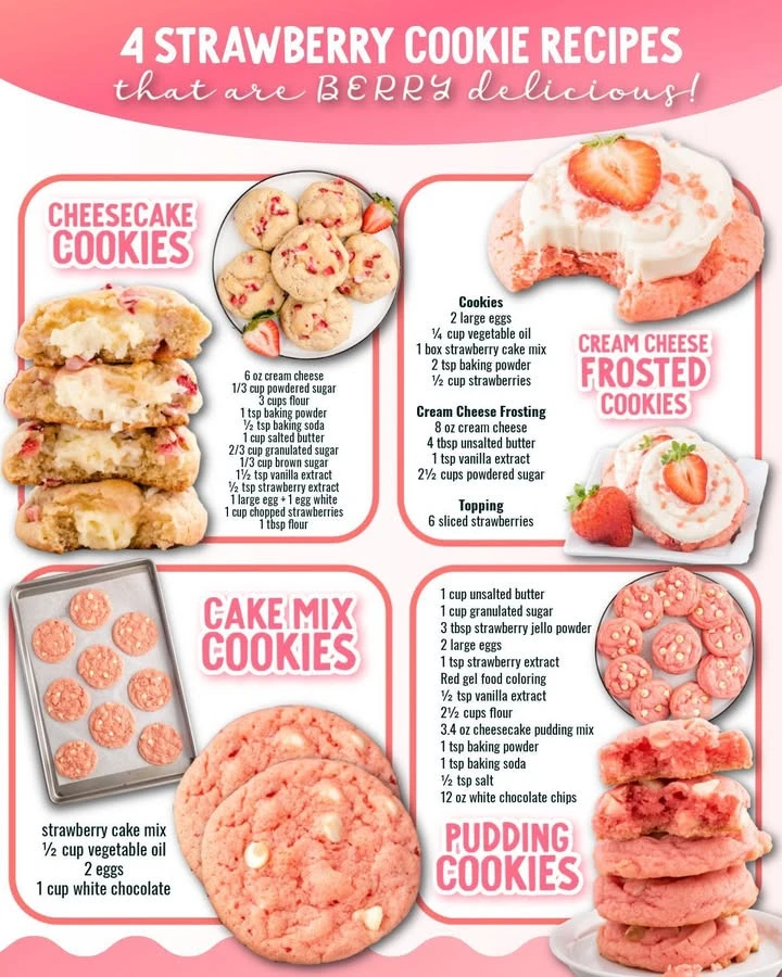 Four delicious strawberry cookie recipes for baking enthusiasts