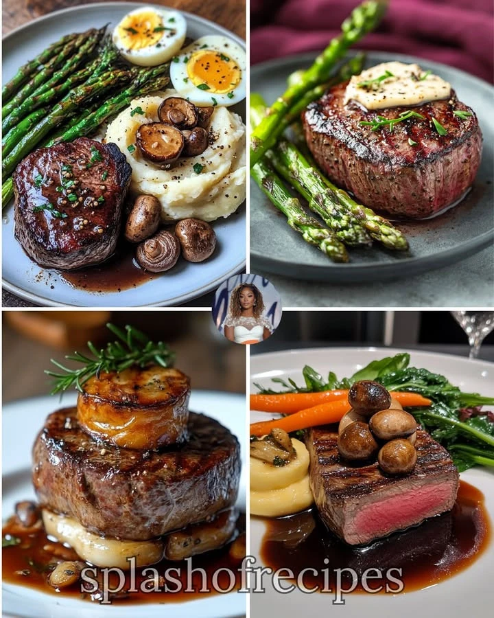 Garlic butter filet mignon served with truffle mashed potatoes