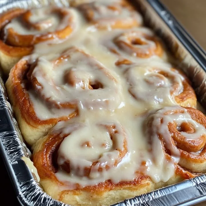 Homemade sweet potato pie cinnamon rolls on a wooden table