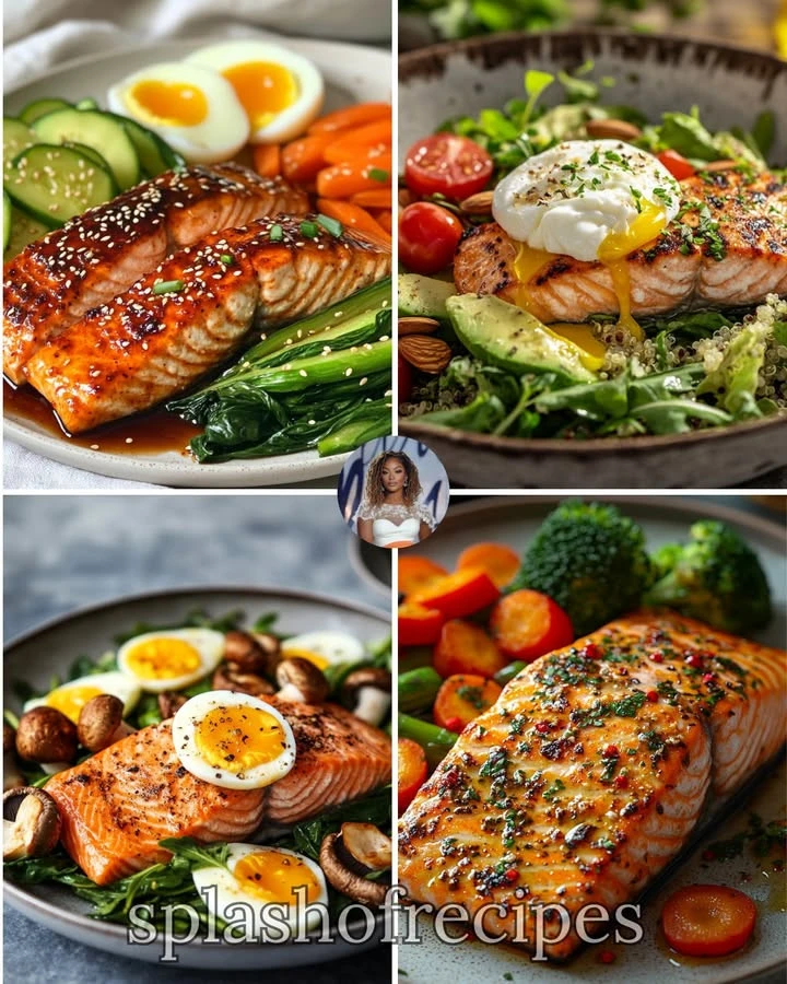 Delicious honey garlic salmon with sesame roasted veggies on a plate