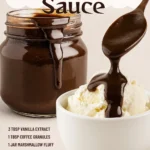Delicious homemade hot fudge sauce drizzled over ice cream