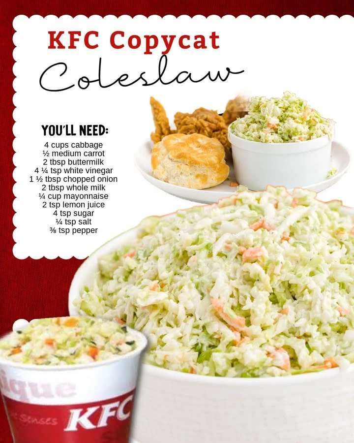Delicious homemade KFC coleslaw in a bowl with fresh ingredients