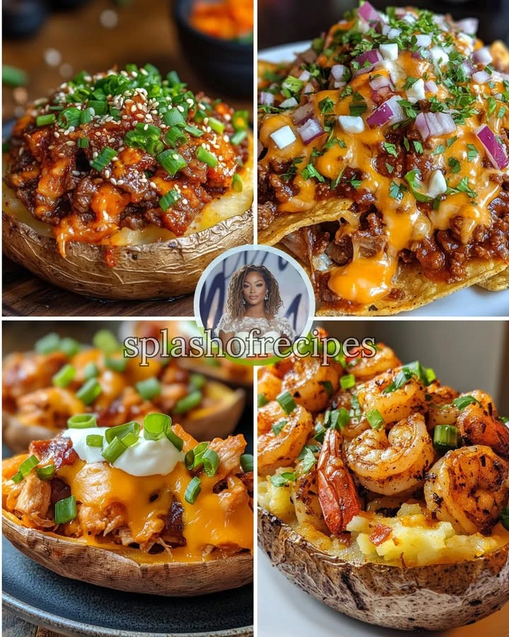 Korean Bulgogi Beef served atop a kimchi baked potato.