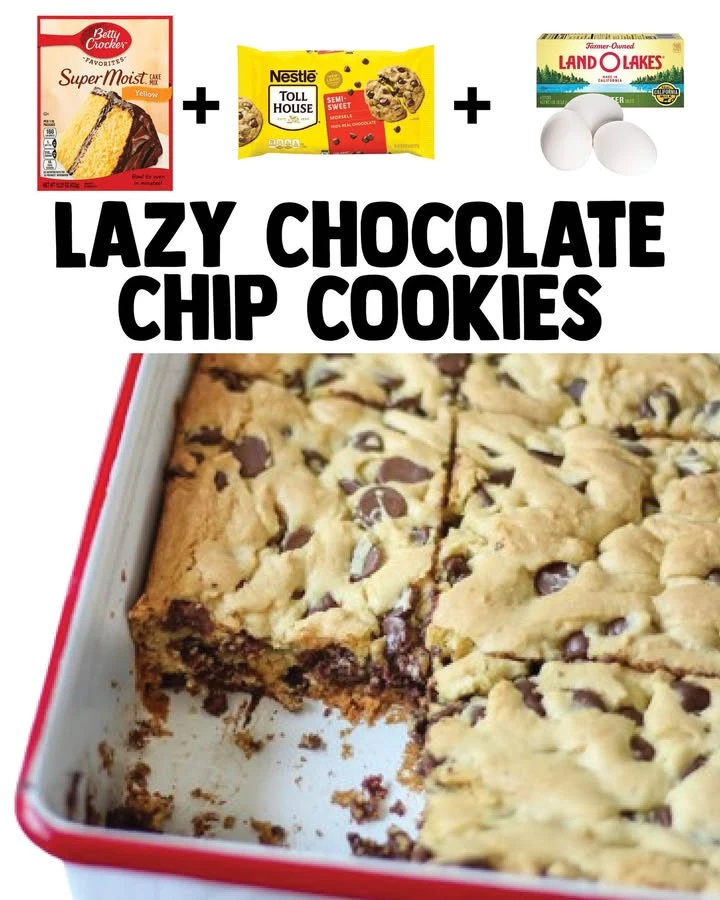 Plate of lazy chocolate chip cookies, freshly baked and ready to enjoy.