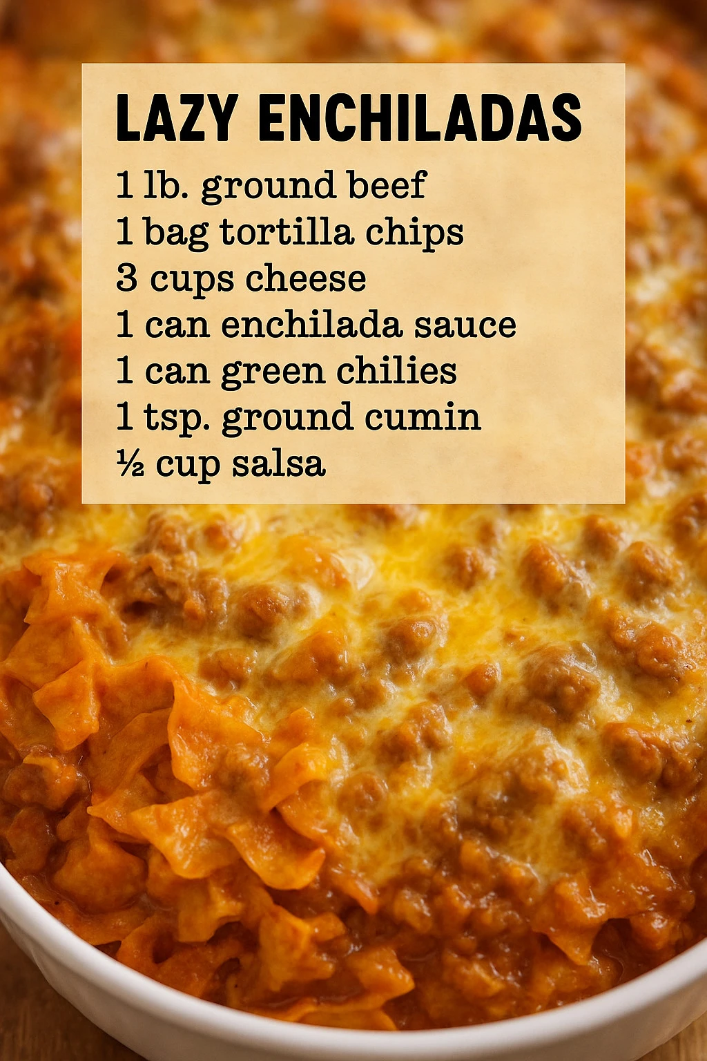Delicious lazy enchiladas served with toppings in a colorful plate